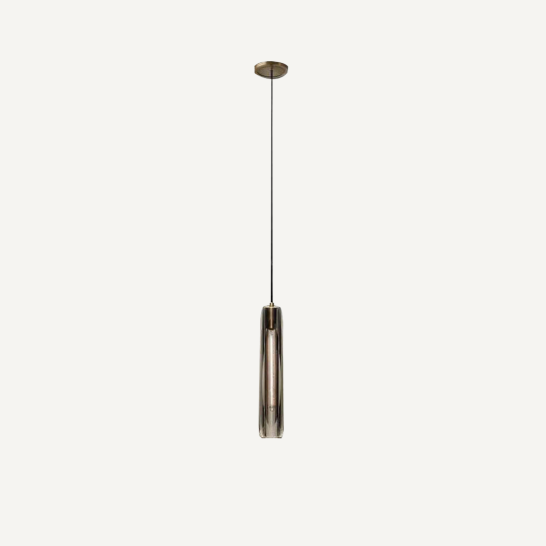 Mini pendant light with crystal glass and brass