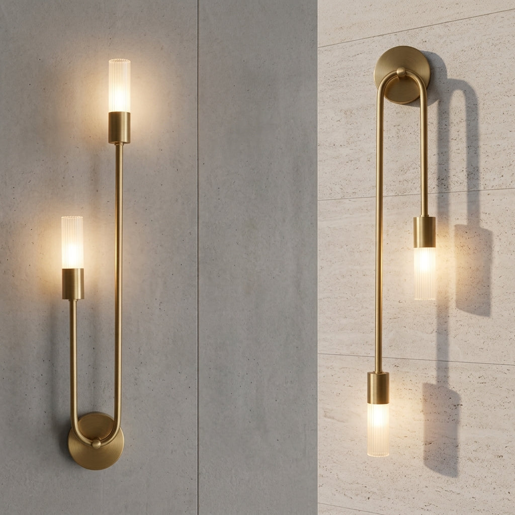 Indoor wall lamp with adjustable up down LED light - gold