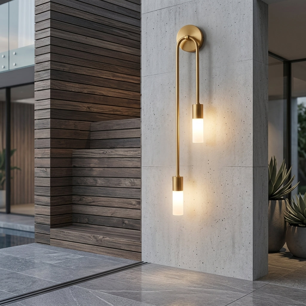 Indoor wall lamp with adjustable up down LED light - gold