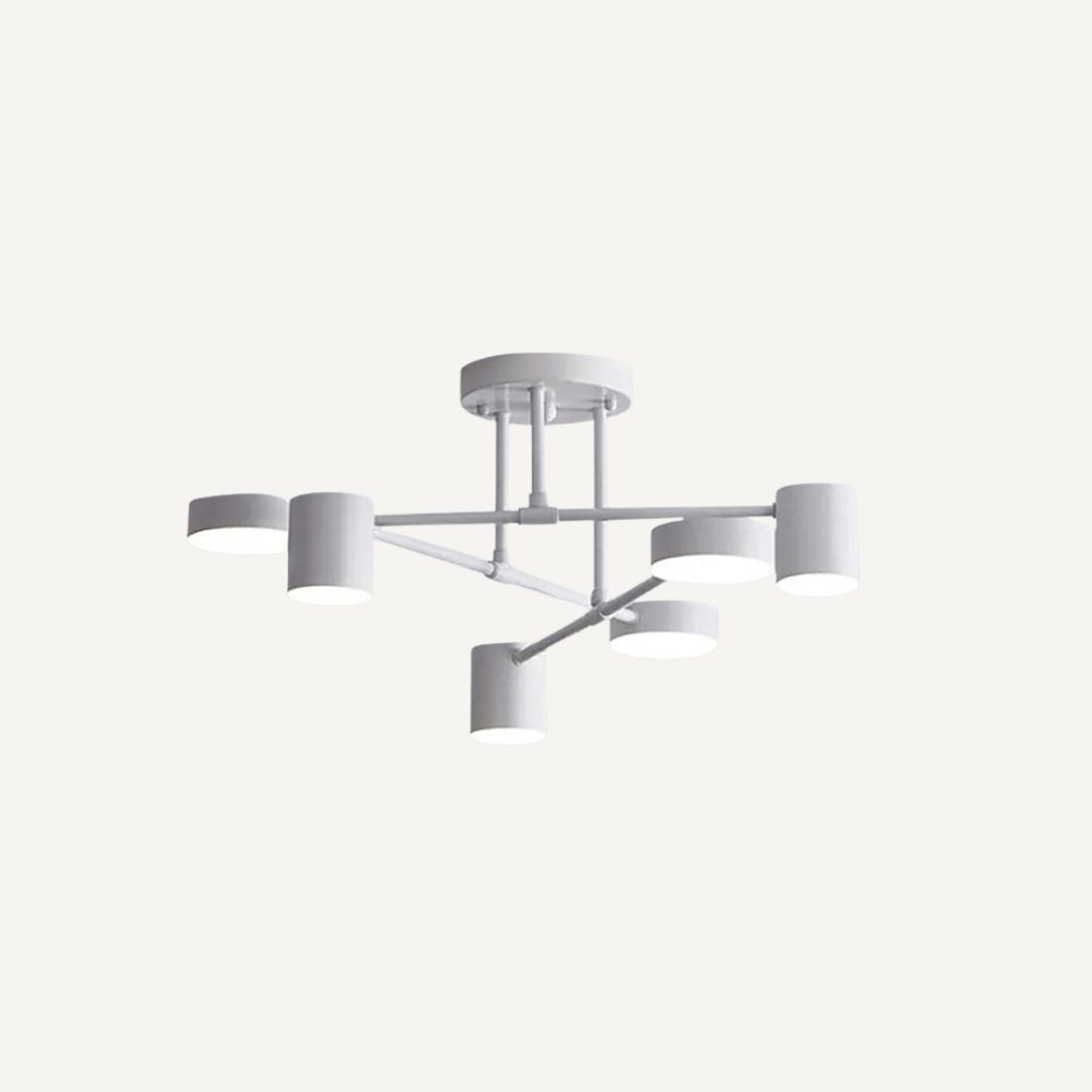 Six arm LED flush mount ceiling light