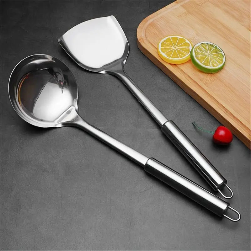 Kitchen Utensil Set with Stainless Steel Ergonomic Handles
