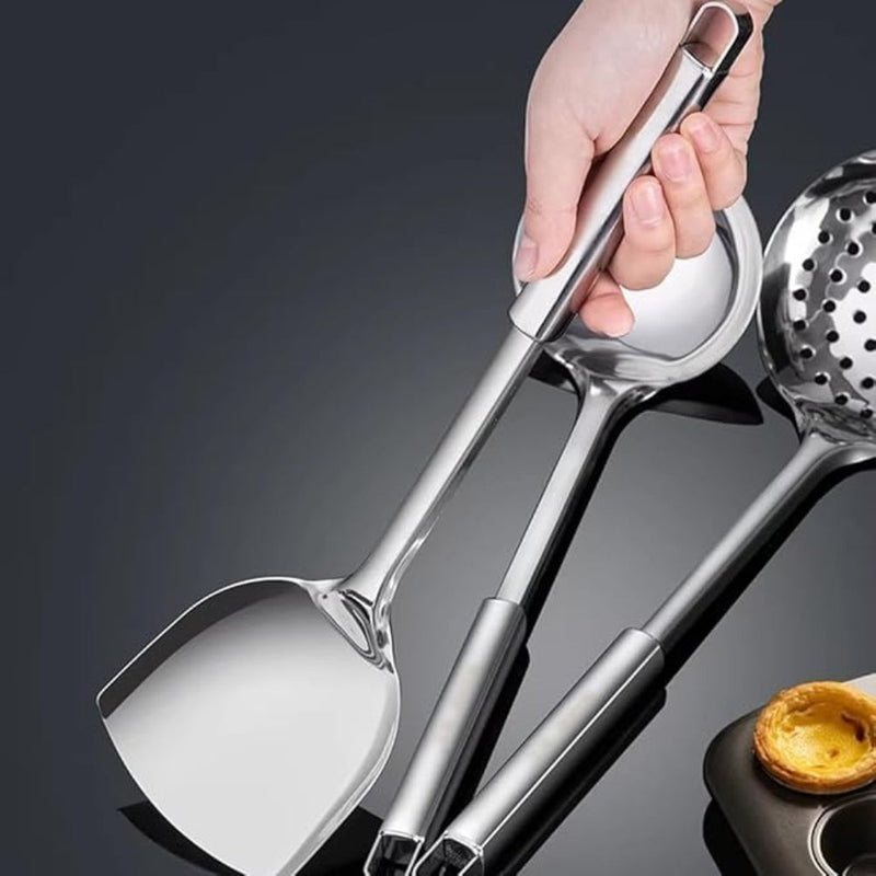 Kitchen Utensil Set with Stainless Steel Ergonomic Handles