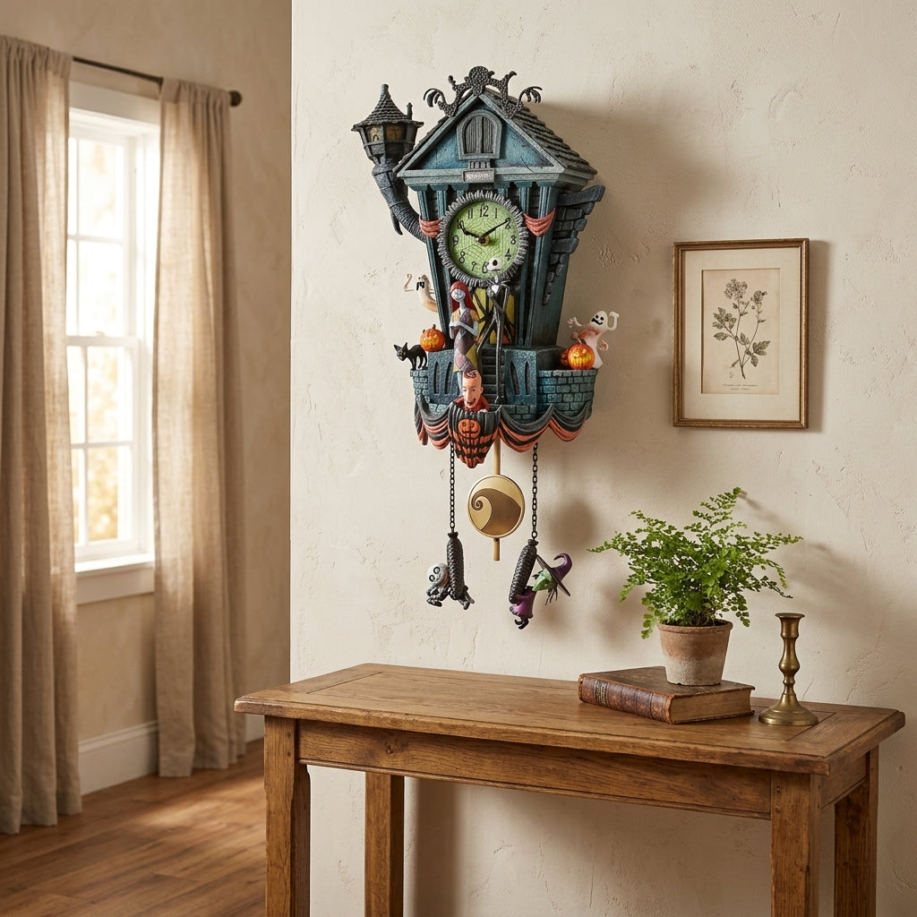 Decorative Wall Clock Gothic Resin Pendant with Staring Figure