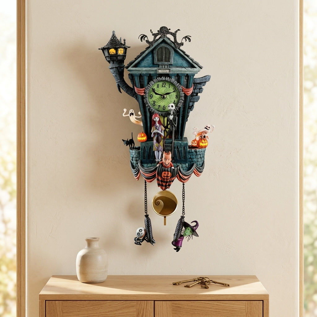 Decorative Wall Clock Gothic Resin Pendant with Staring Figure