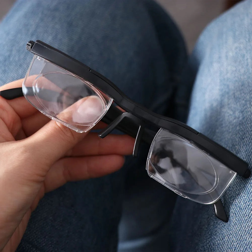 Reading Glasses with Near and Far Vision Adjustable Magnification
