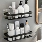 Corner wall mounted bathroom shelf without drilling