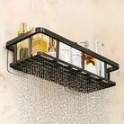 Corner wall mounted bathroom shelf without drilling