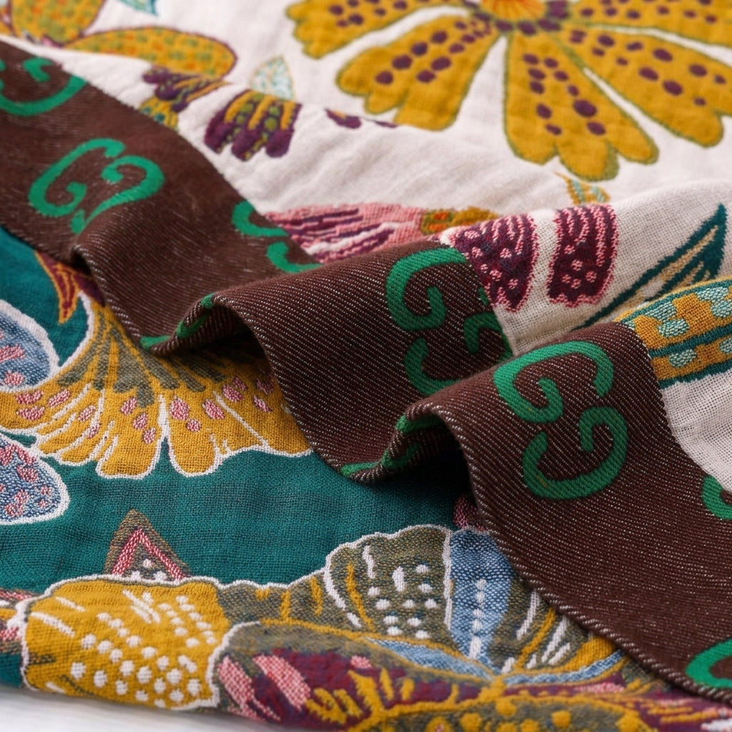Boho cotton gauze decorative blanket for bed and sofa