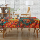 Rectangular tablecloth with boho decorative fringe
