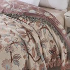 Floral cotton summer throw blanket for sofa bed