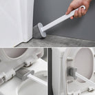 Silicone toilet brush with adhesive wall holder