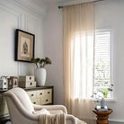 Boho geometric fringed sheer curtain with light filtering