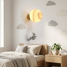 Kids bedroom LED wall light with astronaut moon design