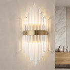 Up down LED wall light with crystal stainless steel - gold