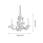 Chandelier with vintage floral ceramic rose branches