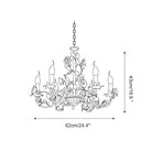 Chandelier with vintage floral ceramic rose branches