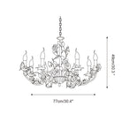 Chandelier with vintage floral ceramic rose branches