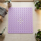 Shower Mat With Square Non Slip Drainage Holes - lavender mist