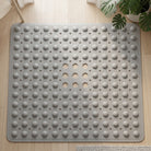 Shower Mat With Square Non Slip Drainage Holes - stone gray