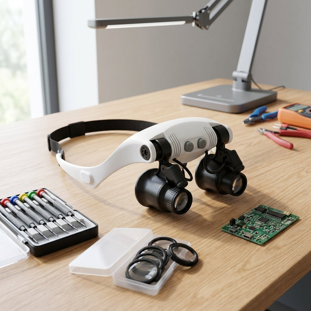 Magnifying Headset with LED Light and Interchangeable Lenses