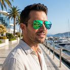 Sunglasses for Men with Polarised Aviator Lenses and Metal Frame