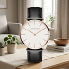 Watch for Men with Stainless Steel Case and Classic Dial - black blue