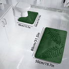 Leaf pattern non slip absorbent bathroom mat set