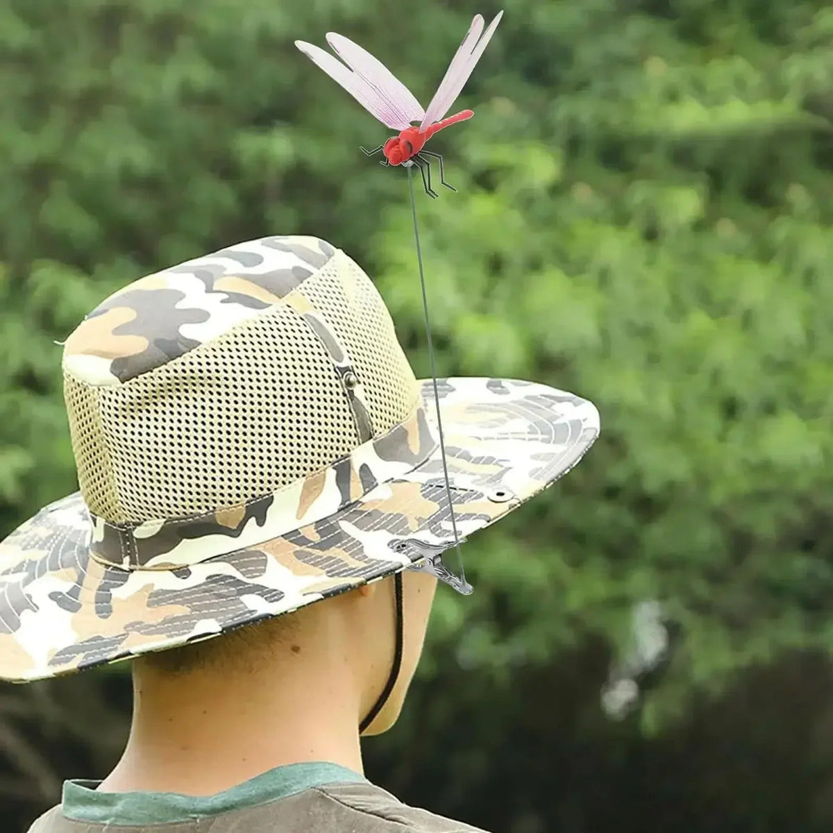 Dragonfly Hat Clips with Translucent Wings for Garden Decor
