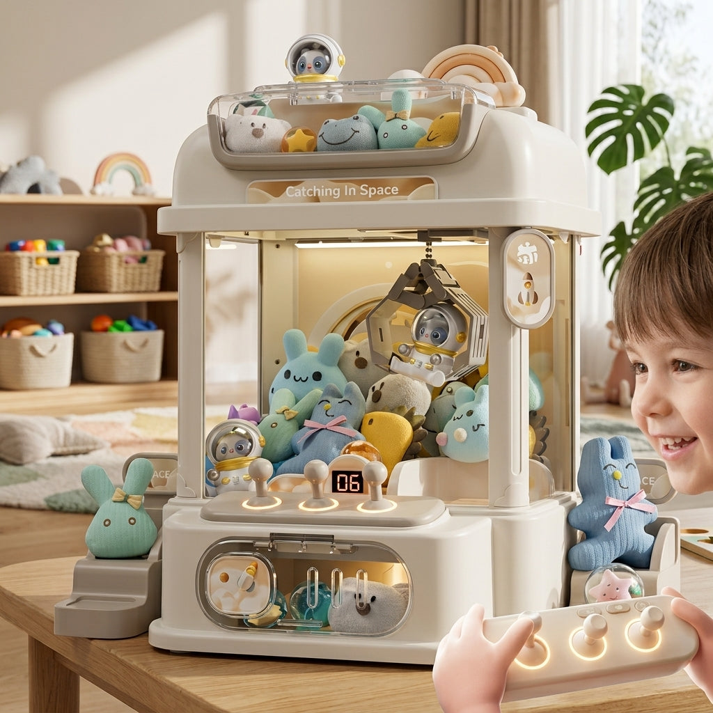 Claw Machine Toy with Plush Animal Dolls for Kids