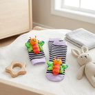 Baby Rattle Socks and Wrist Straps Set with Animal Designs