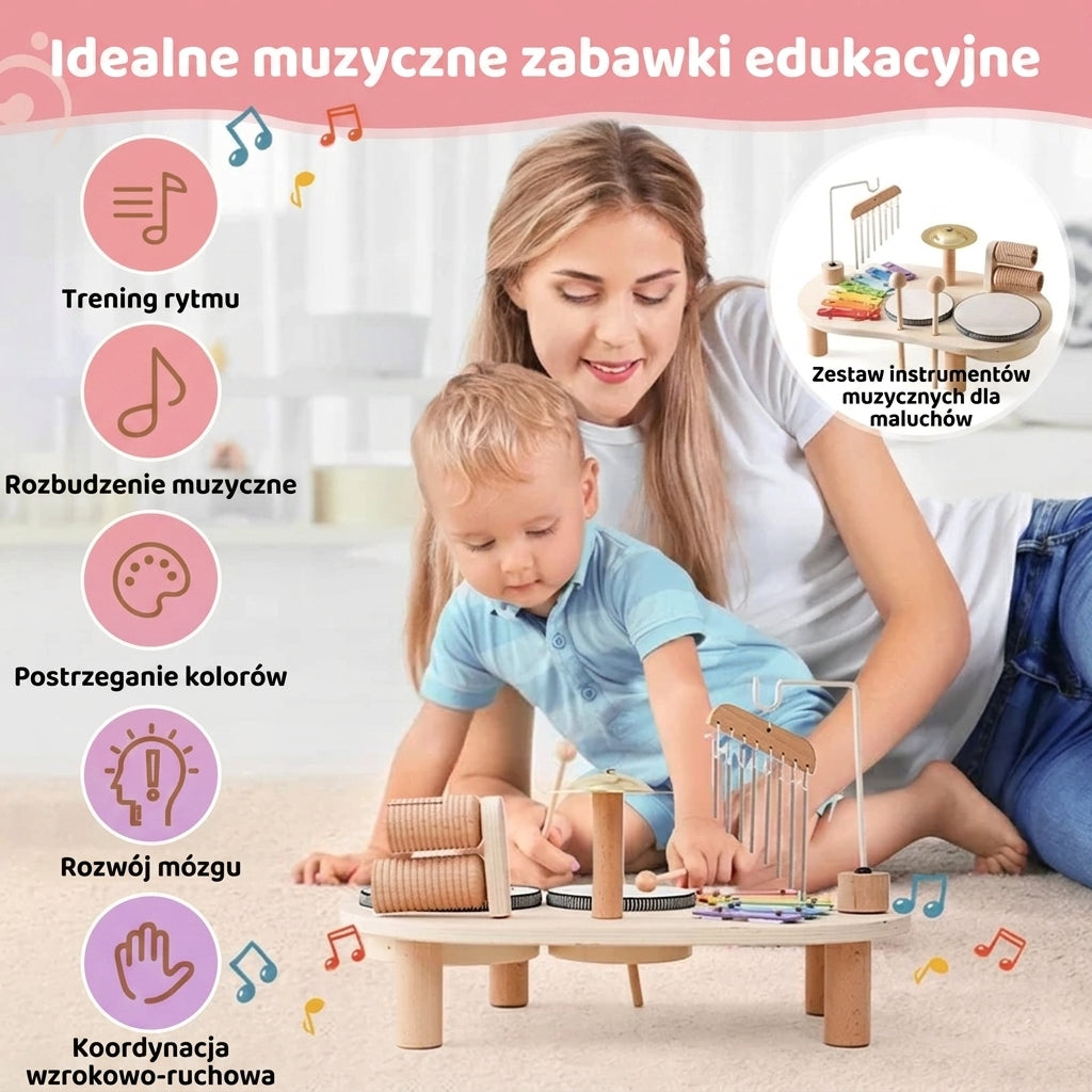 Musical xylophone table with bells for baby sensory play