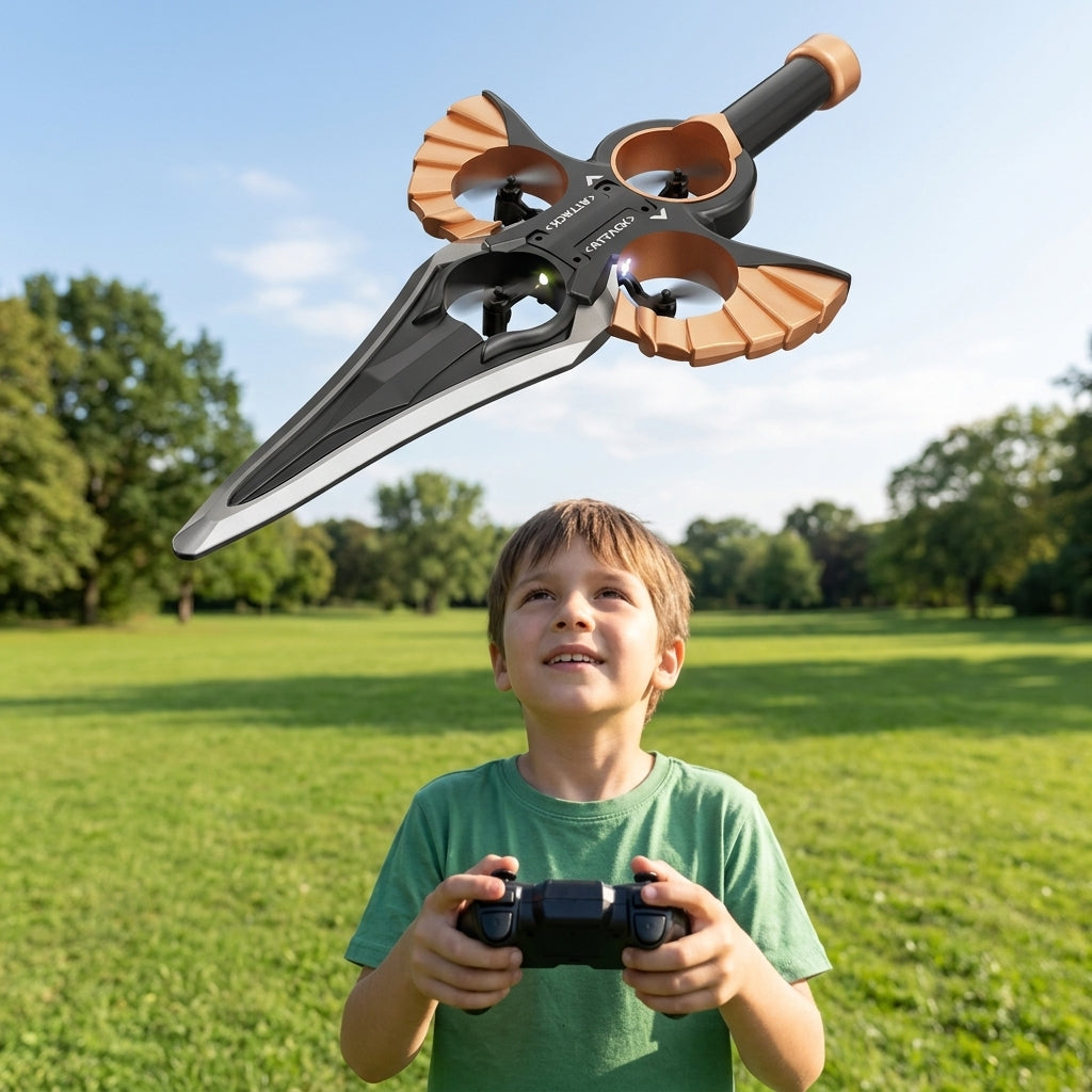 Flying sword toy with gesture control and remote flight