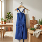 Kitchen Apron Adjustable Unisex Front Split Pockets - blue