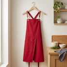 Kitchen Apron Adjustable Unisex Front Split Pockets - red