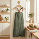 Kitchen Apron Adjustable Unisex Front Split Pockets - military green