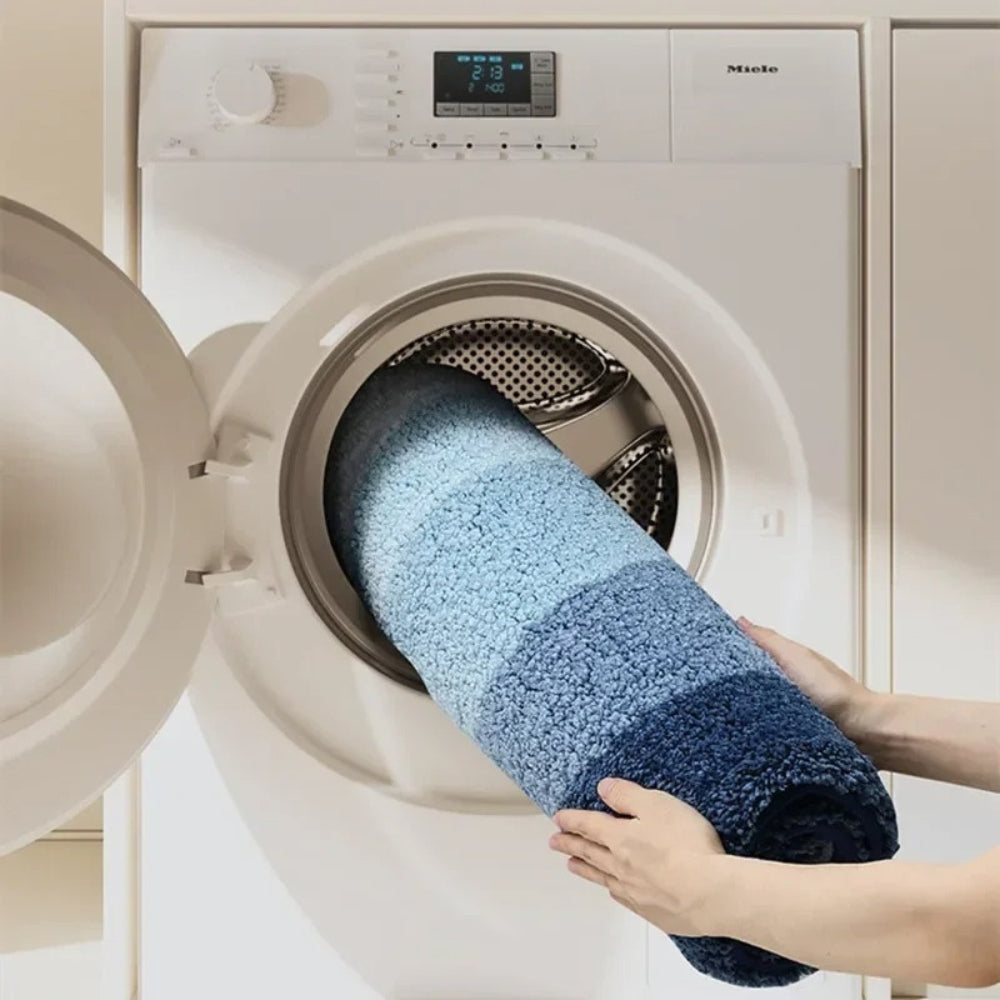 Bath Mat Wave Pattern Absorbent Non Slip Washable