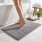 Bath Mat Chenille Non Slip Bathroom Rug - gray