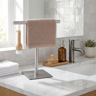 Towel Holder Freestanding Countertop Bathroom Stand - silver