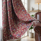 Window Curtain Floral Woven Semi Blackout Tassels - cherry blossom