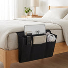 Bed Organizer Bedside Storage with Cable Slots - ebony