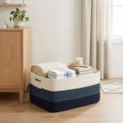 Storage Basket Woven with Handles Home Organisation - blue tricolour