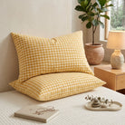 Pillowcase Cover Checkered Envelope Closure Bedding - gold checkered