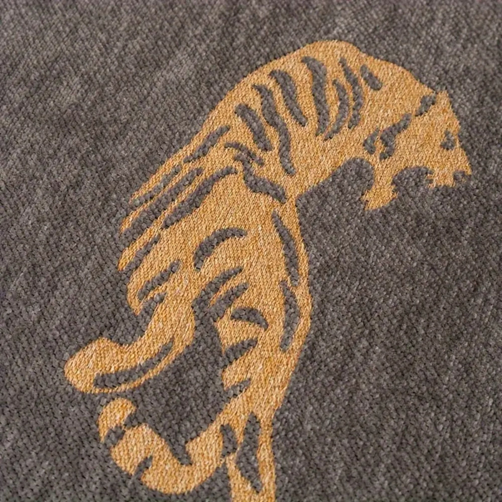 Sofa Cover Reversible Tiger Decorative Fringed Chenille