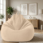 Bean Bag Cover Removable Washable Indoor Seating - beige