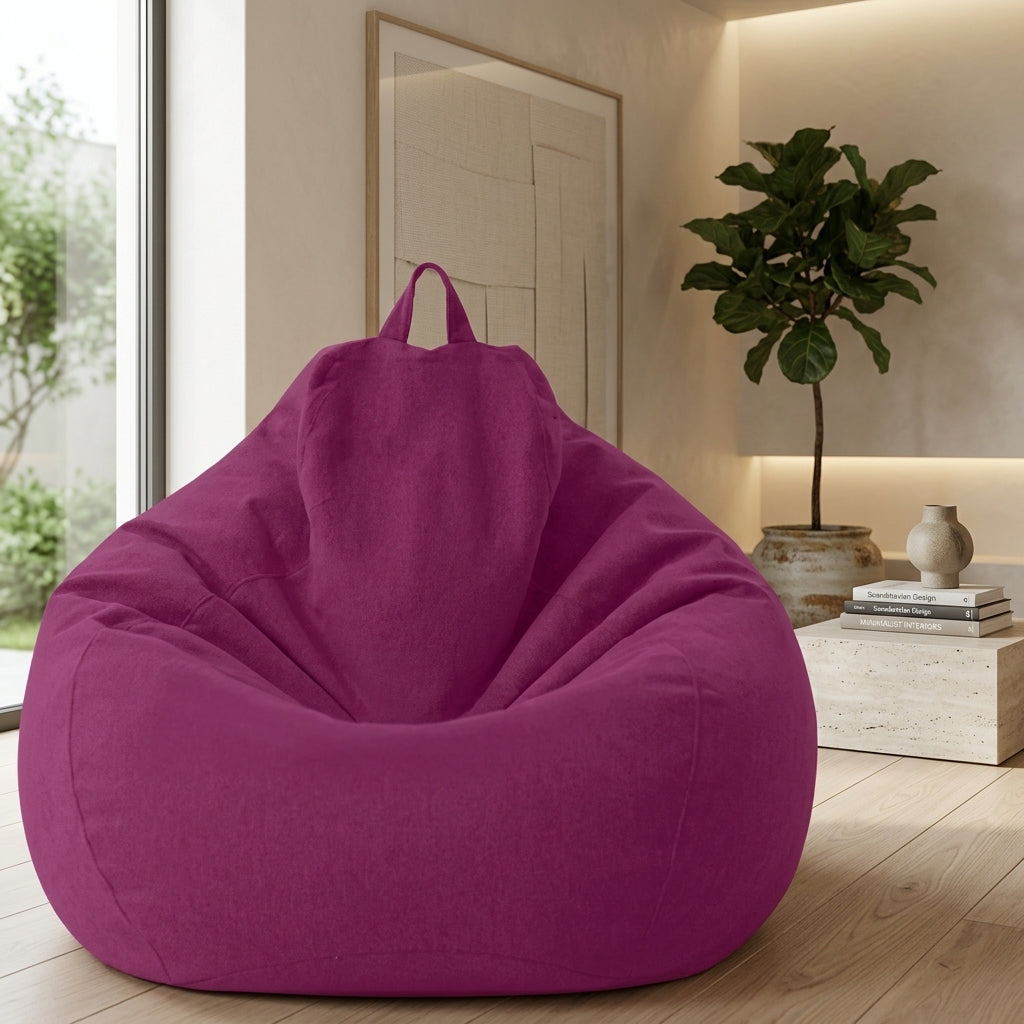 Bean Bag Cover Removable Washable Indoor Seating - purple