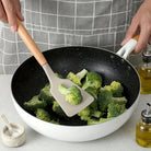 Kitchen Utensil Set with Silicone Heads and Wooden Handles