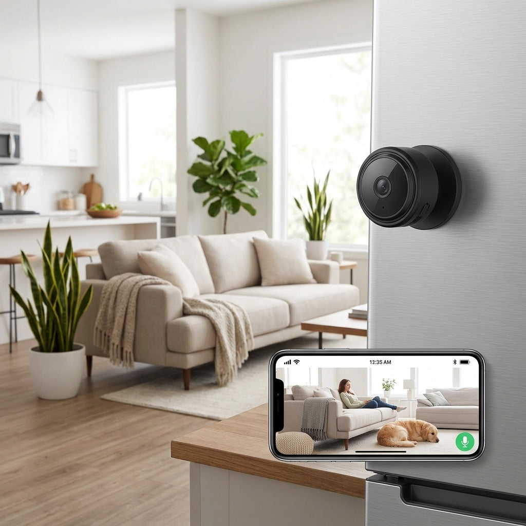 Mini Wireless Camera with Magnetic Base and Live Streaming