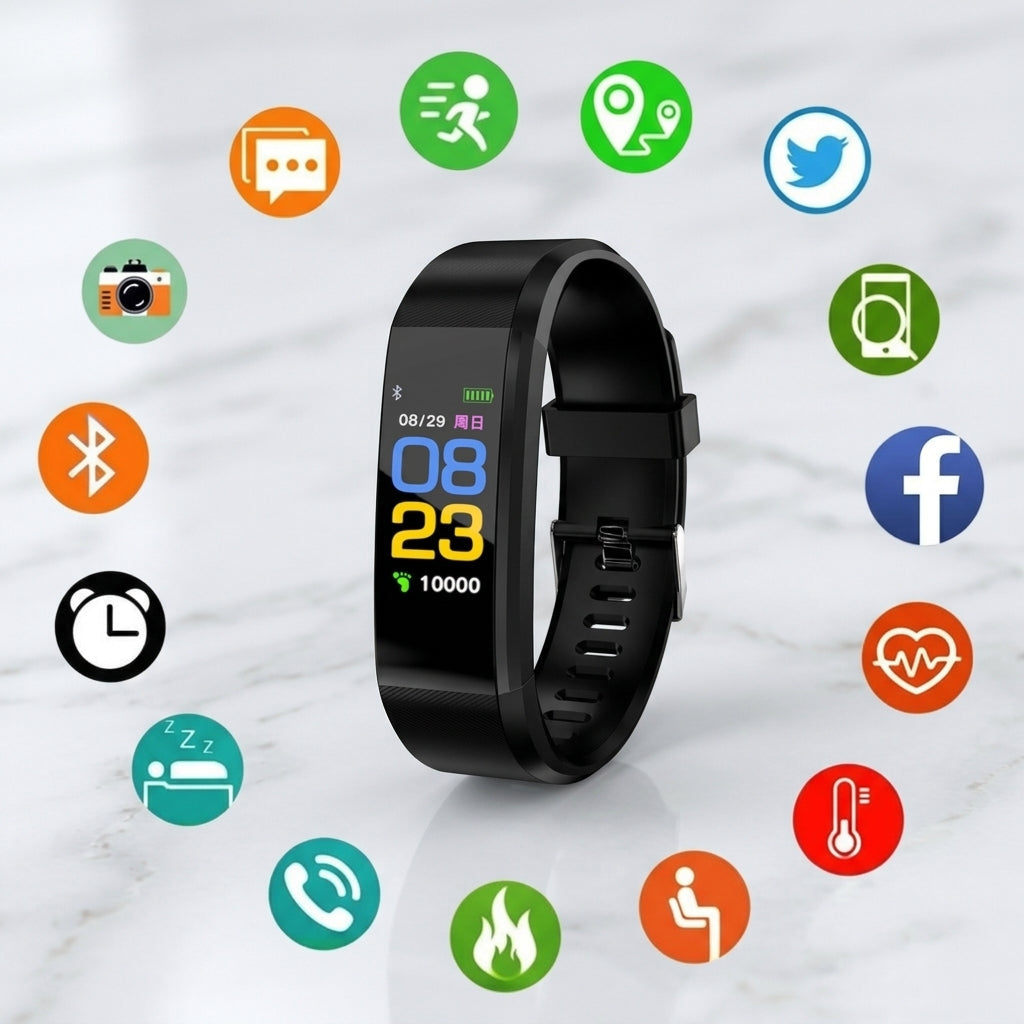 Senior Smartwatch for Health and Fitness Tracking with LED Display
