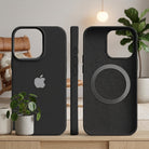 Phone Case Silicone Slim with Magnetic Compatibility and Microfiber Lining - black