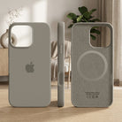Phone Case Silicone Slim with Magnetic Compatibility and Microfiber Lining - tan
